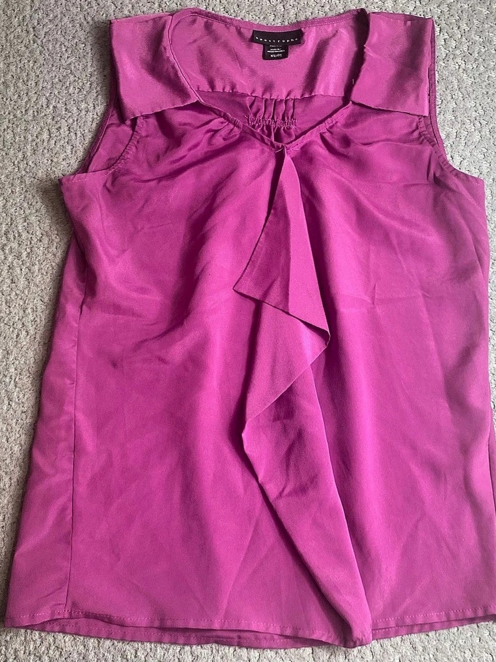 Apostrophe Ruffle Front Blouse in purple Size XS Like New